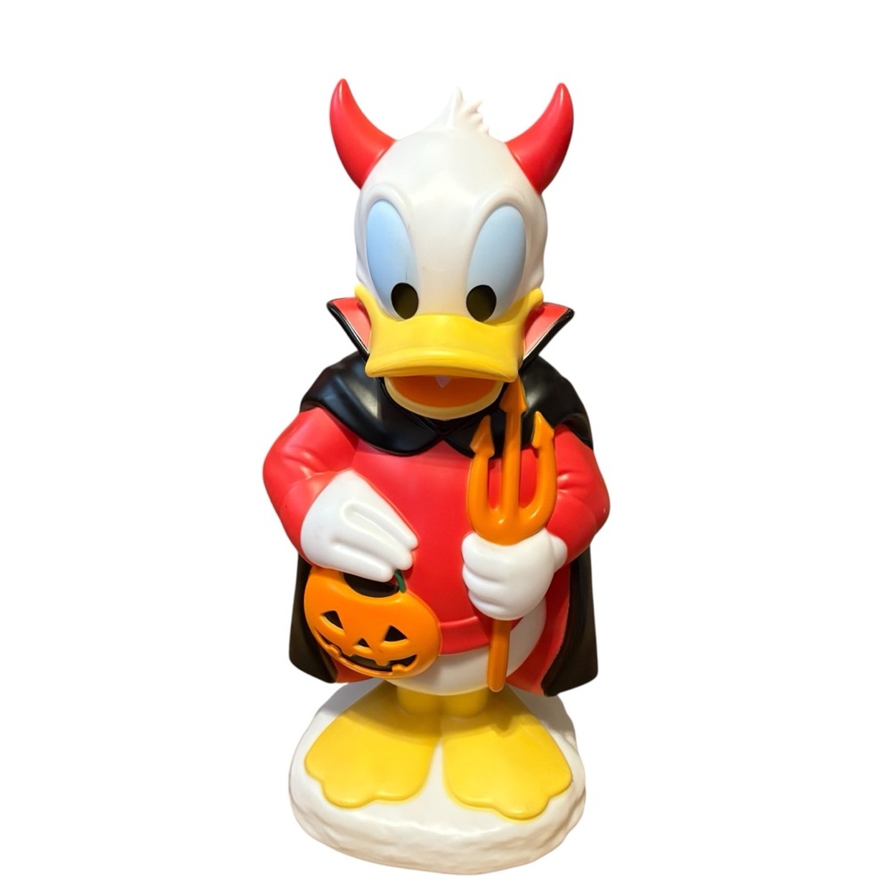 24” Tall DISNEY DONALD DUCK IN DEVIL SUIT BLOW MOLD HALLOWEEN LIGHTED DECOR NEW